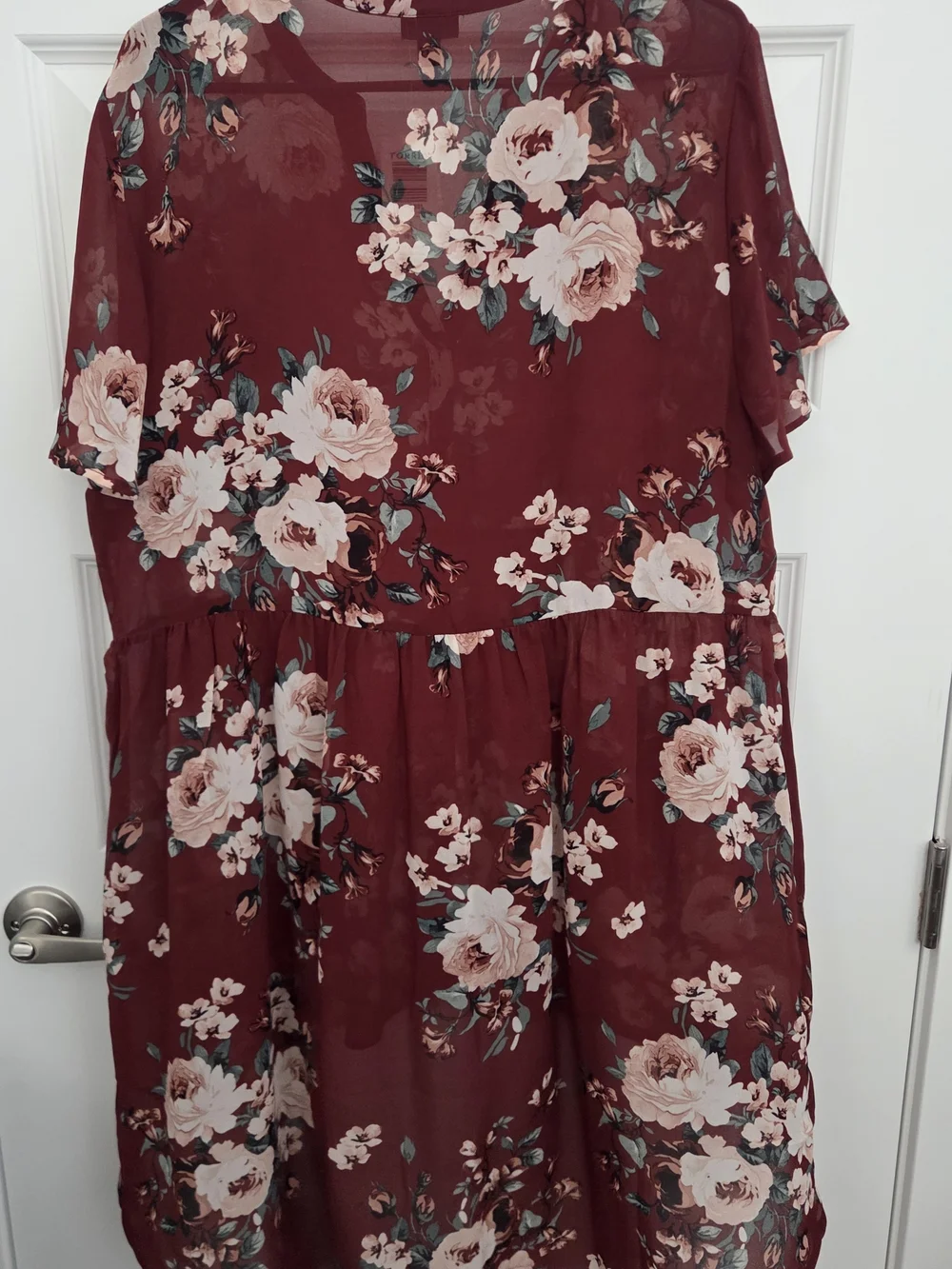 torrid Burgundy Floral Button-Front Babydoll Tunic